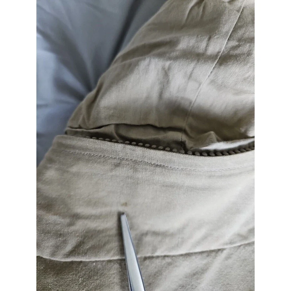 VTG BANANA REPUBLIC Men's Safari Vest XL Beige Full Zip Hooded Cargo Pockets